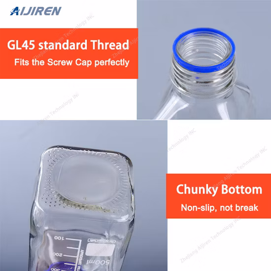 Neues Produkt, kundenspezifische Farbe, Gl45-Schraubverschluss, 250 ml, 500 ml, 1000 ml, 2000 ml Glasreagenzflasche